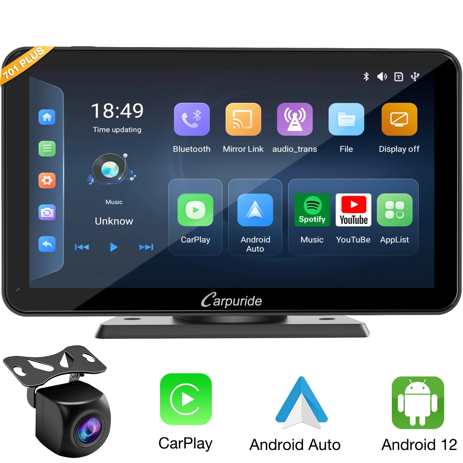CARPURIDE W701 Plus Portable Wireless Car Stereo, Support Install Apps - Image 13