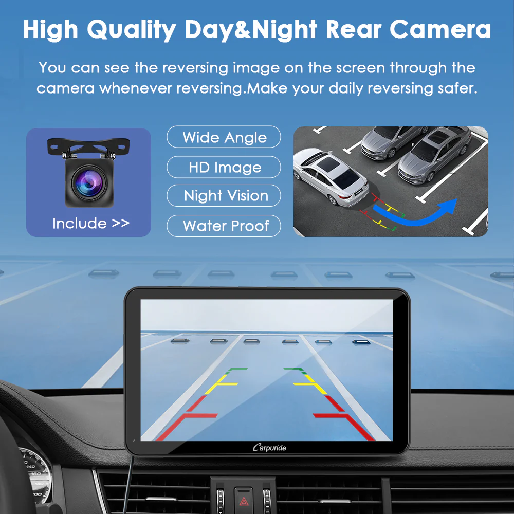CARPURIDE W701 Plus Portable Wireless Car Stereo with Backup Camera, Support Install Apps - Image 11