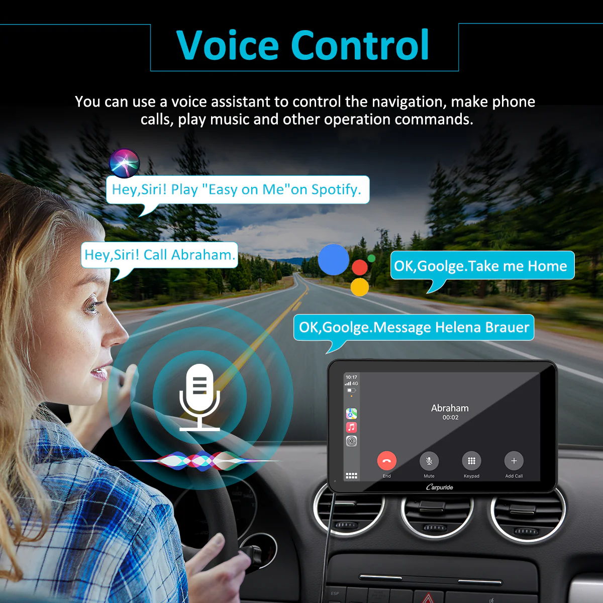 CARPURIDE W701 Pro Portable Smart Multimedia Dual Bluetooth Dashboard Console - Image 6
