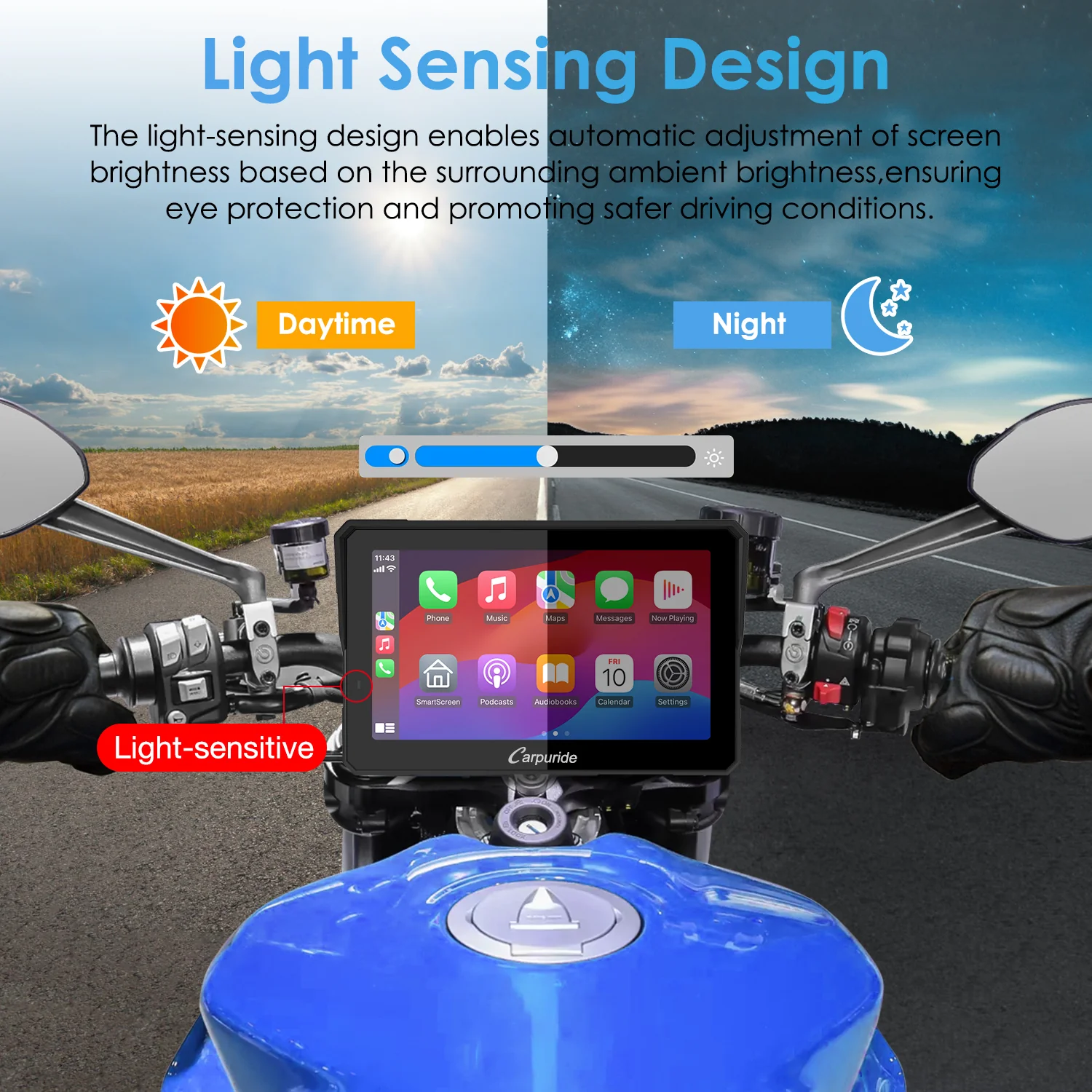 Carpuride W502 Pro / W702 Pro Wireless Motorcycle Stereo with Optional TPMS | Dual Bluetooth Intercom, Compass & Barometer - Image 8