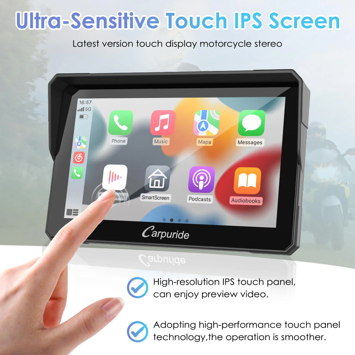 Carpuride W702/ W502 Wireless Portable Dual Bluetooth Waterproof IP67 Motorcycle Stereo - Image 7