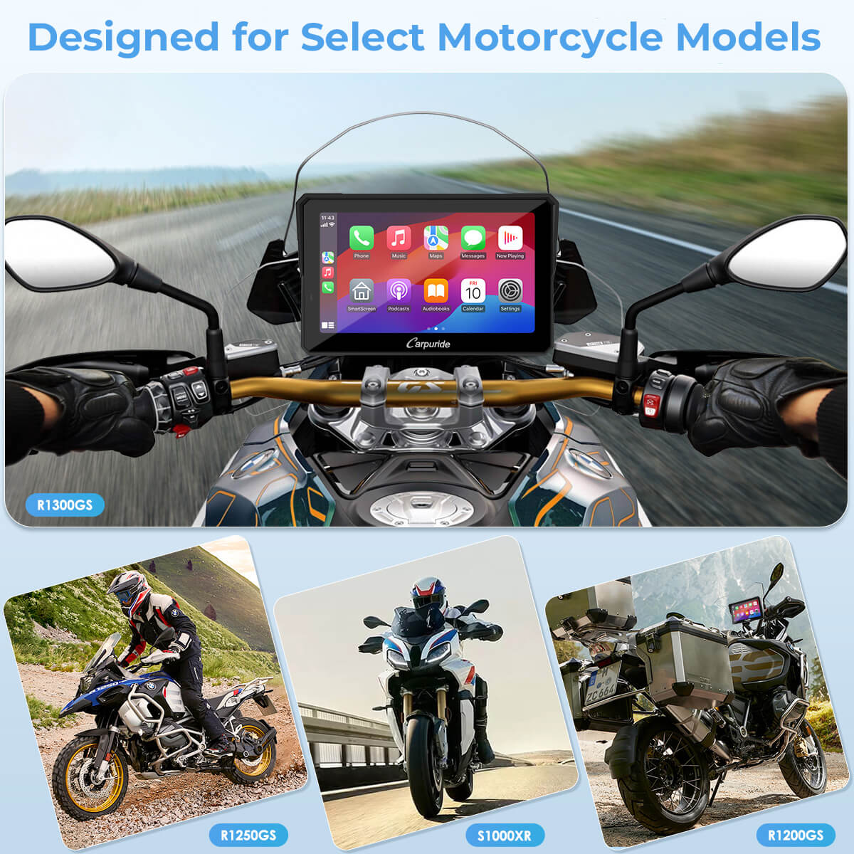Carpuride W702B Pro/W502B Pro for BMW Motorcycles | Waterproof Stereo with Intercom, Compass & Barometer - Image 12