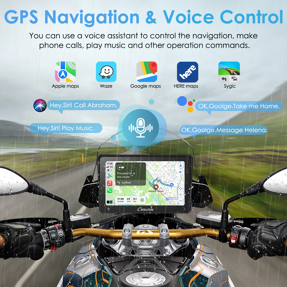 Carpuride W702B Pro/W502B Pro for BMW Motorcycles | Waterproof Stereo with Intercom, Compass & Barometer - Image 4