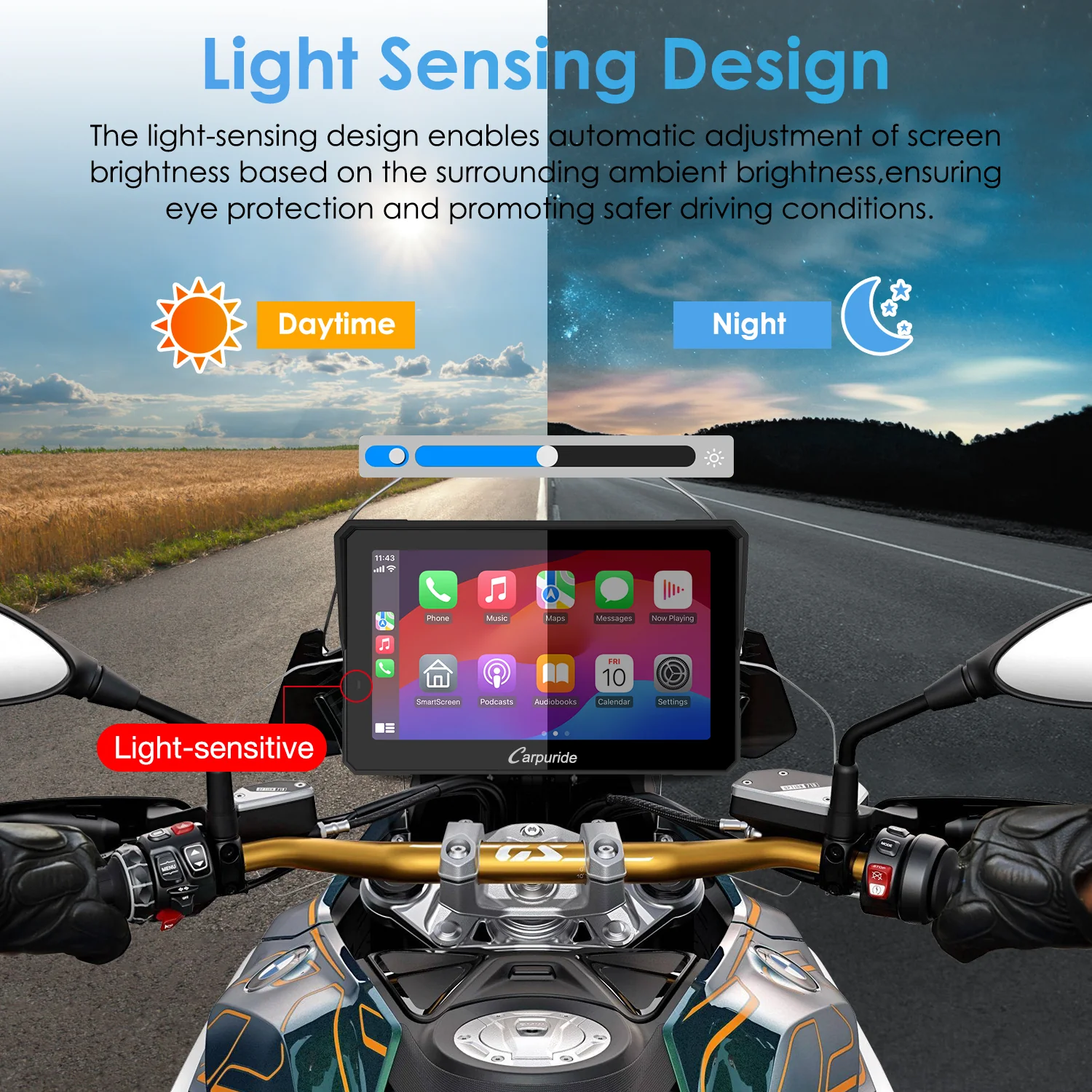 Carpuride W702B Pro/W502B Pro for BMW Motorcycles | Waterproof Stereo with Intercom, Compass & Barometer - Image 8