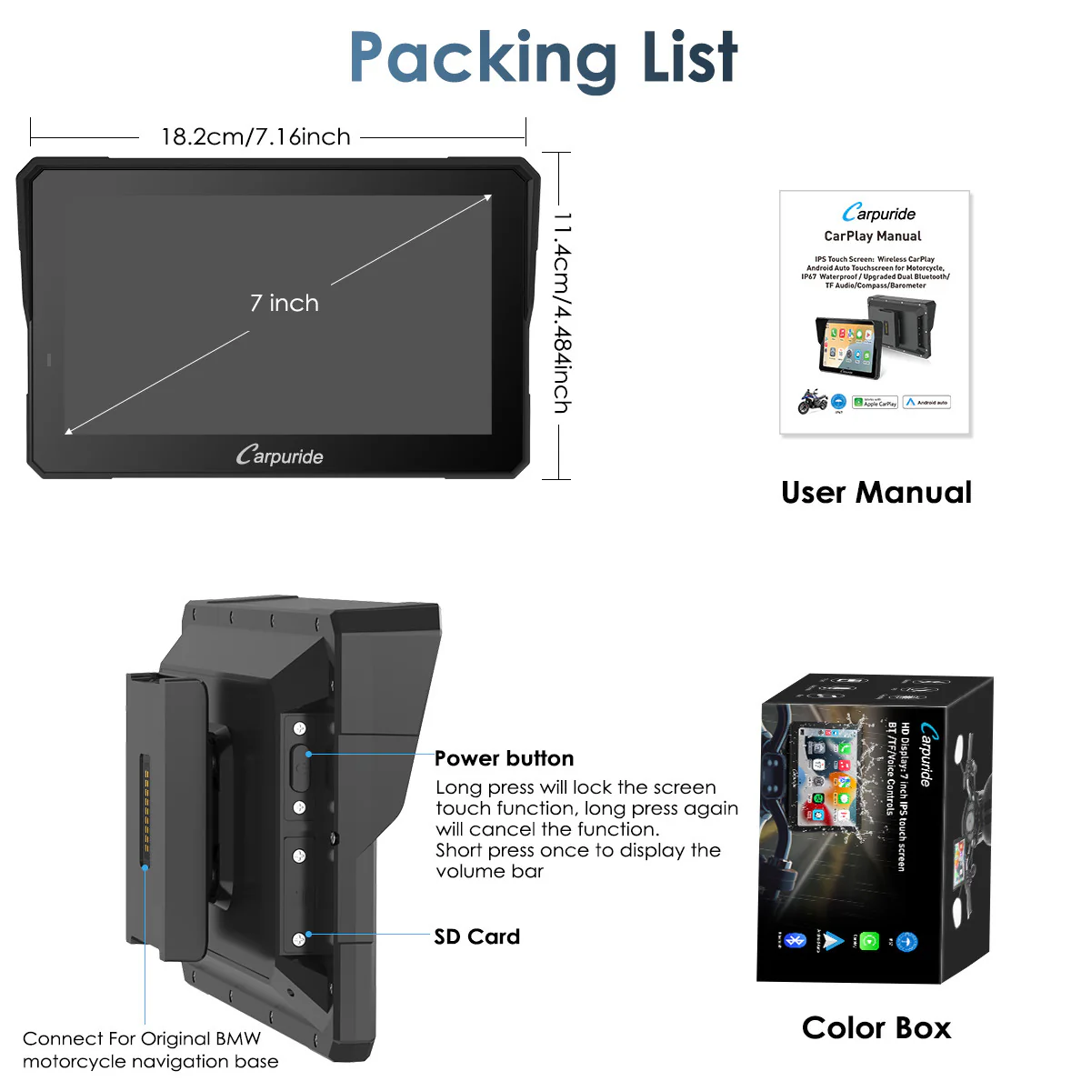 Carpuride W702BS/W502BS - BMW Motorcycle CarPlay with OEM Controller Integration - Image 10
