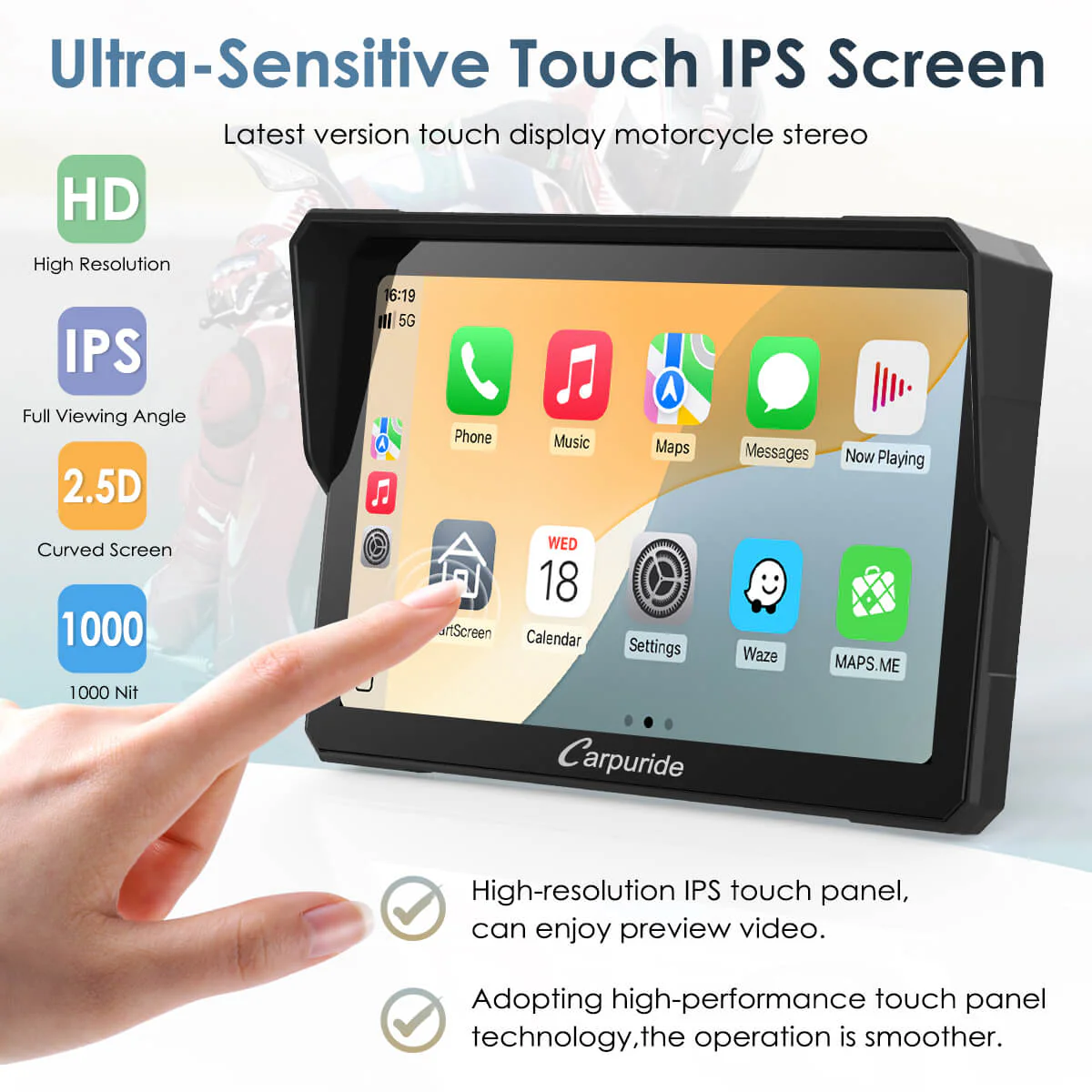 Carpuride W702BS/W502BS - BMW Motorcycle CarPlay with OEM Controller Integration - Image 8