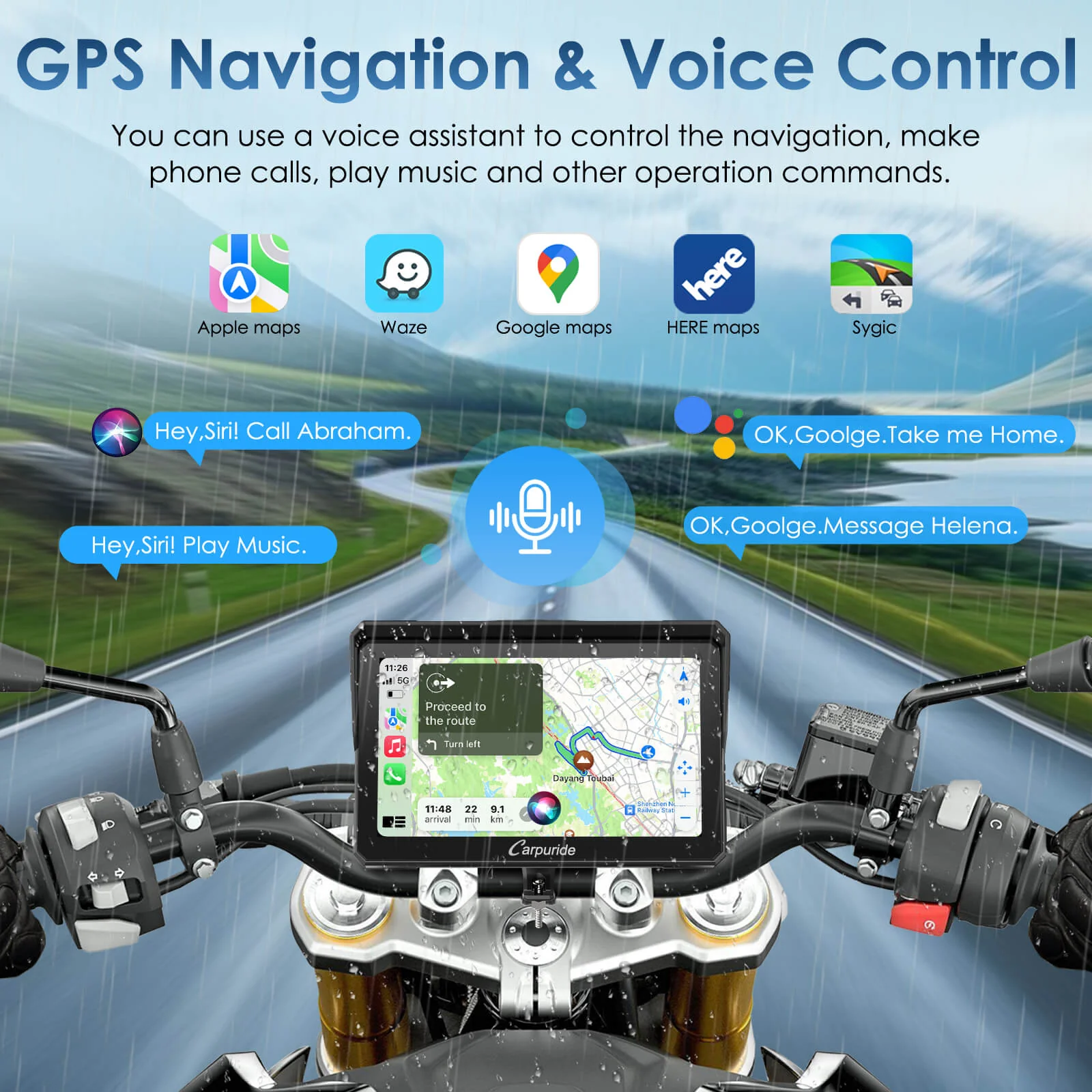 Carpuride W702S Pro/W502S Pro | Universal Motorcycle CarPlay with Optional TPMS & Plug-and-Play BM05 Bracket - Image 5