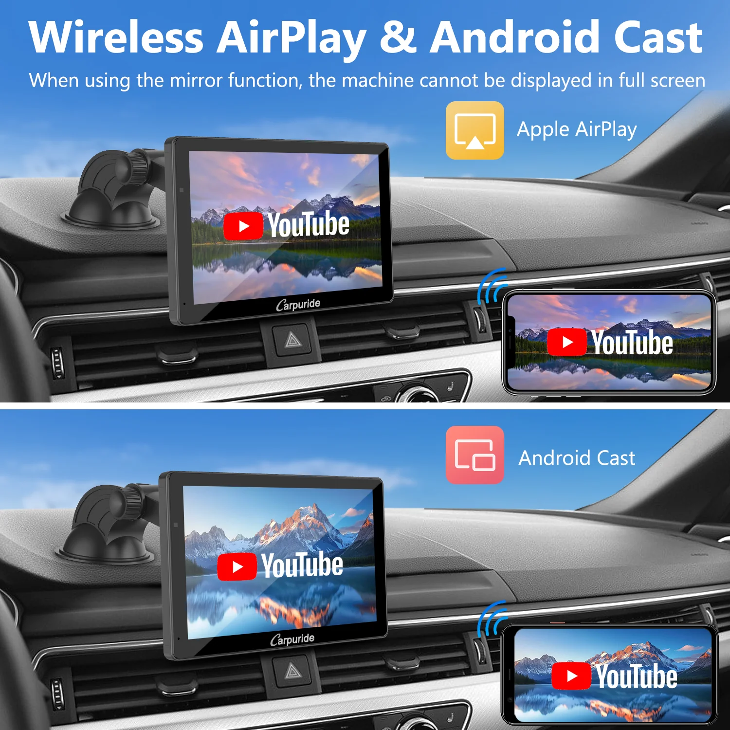 CARPURIDE W703 Portable Smart Multimedia Car Stereo with Dual Cameras and DVR Function - Image 8