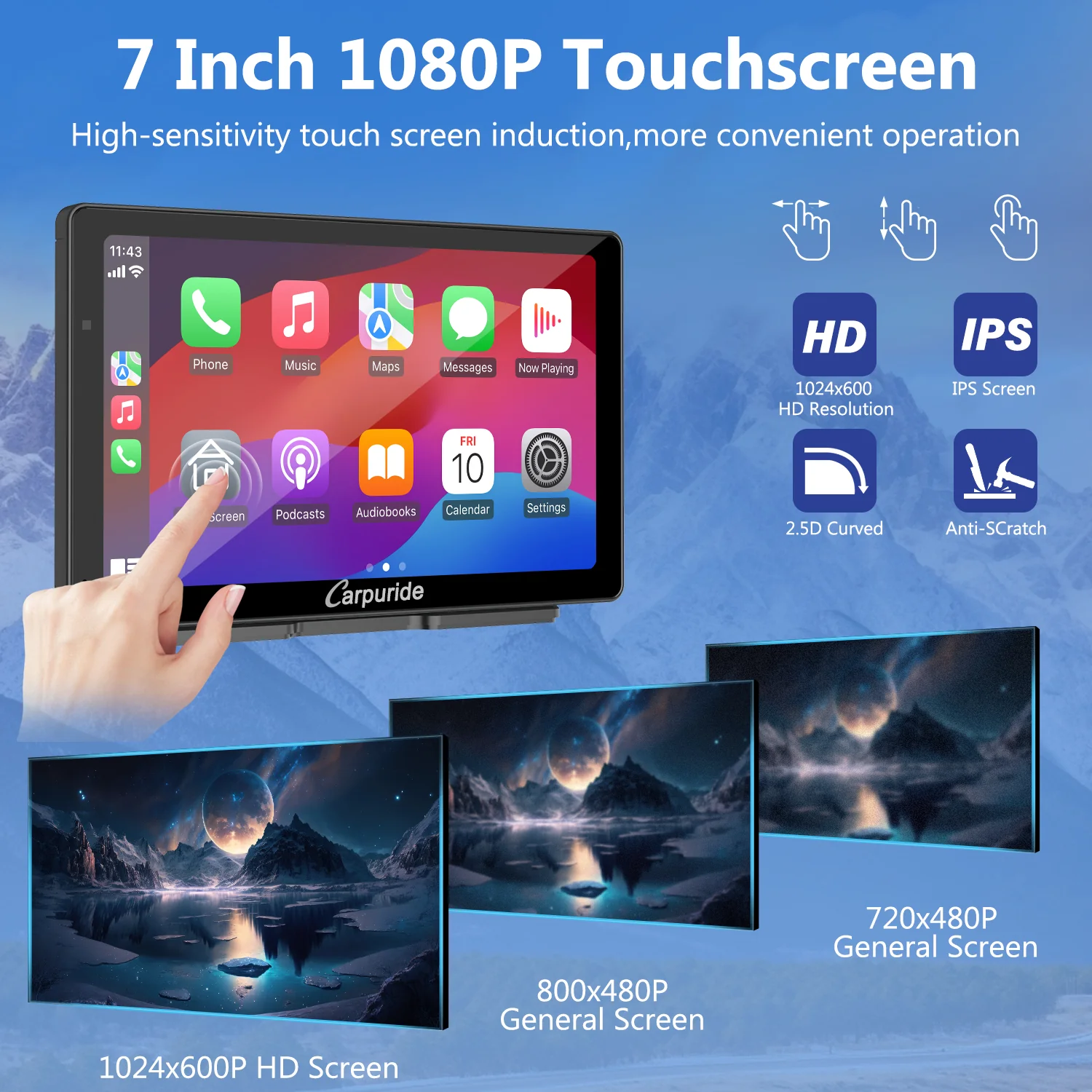 CARPURIDE W703 Portable Smart Multimedia Car Stereo with Dual Cameras and DVR Function - Image 9