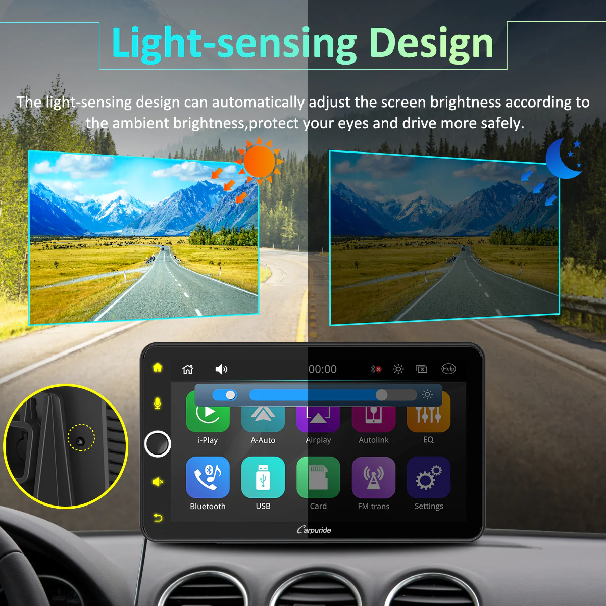 CARPURIDE W706 Multifunctional Portable Navigation, Car Stereo with Carplay and Android Auto, 7" IPS Touch Screen, Google, and Siri Assistant - Image 6