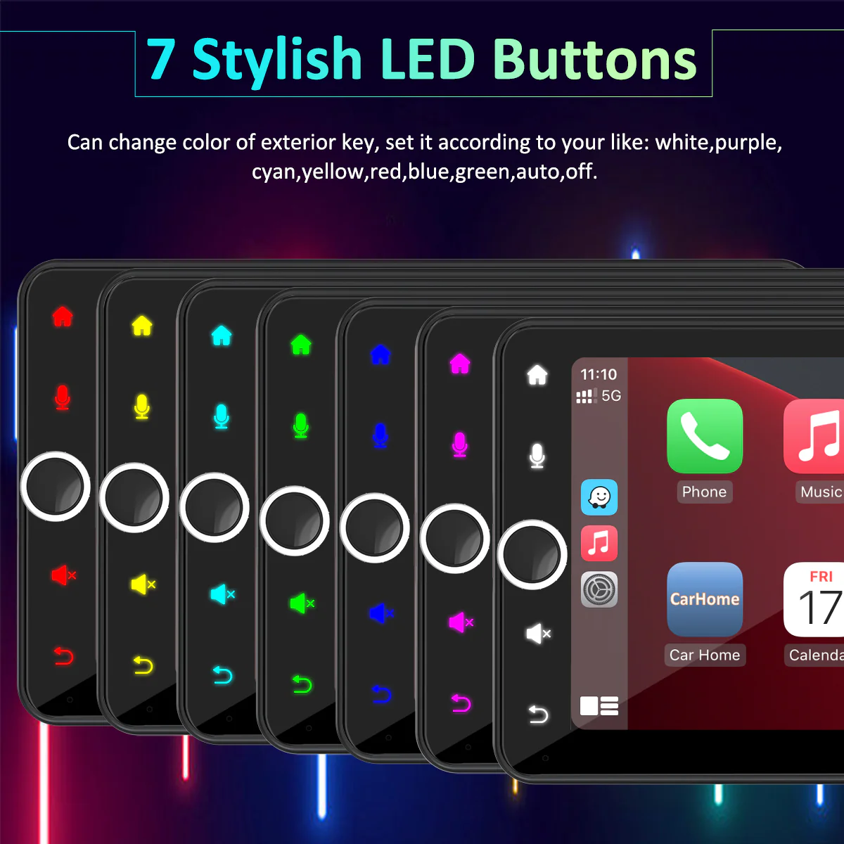CARPURIDE W706 Multifunctional Portable Navigation, Car Stereo with Carplay and Android Auto, 7" IPS Touch Screen, Google, and Siri Assistant - Image 7