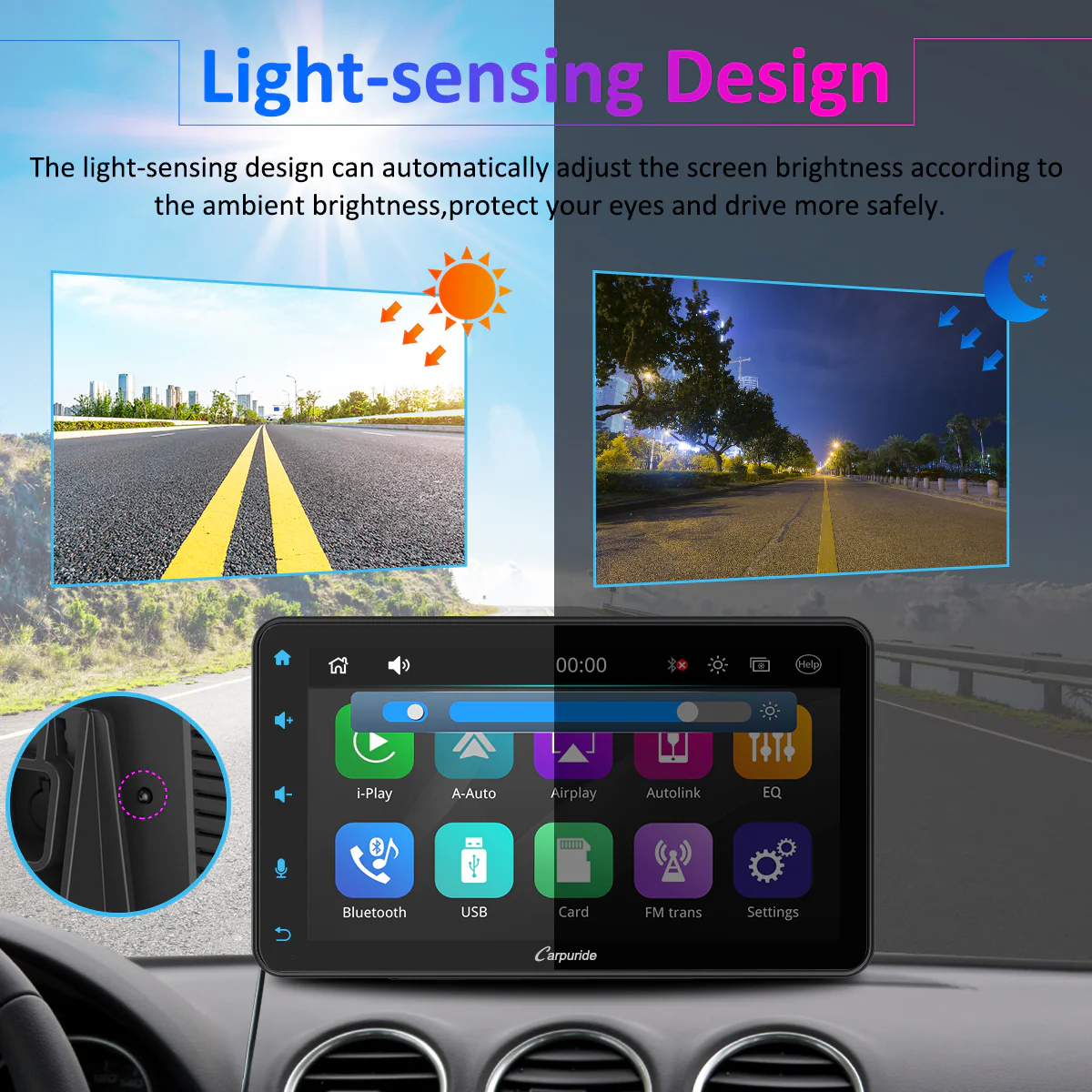 CARPURIDE W707 Wireless Portable Car Stereo with Backup Camera - Image 5