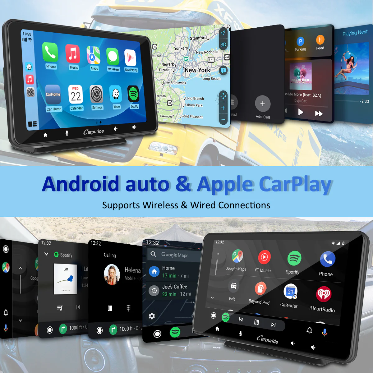 CARPURIDE W708 Wireless Portable Car Stereo with Backup Camera - Image 5