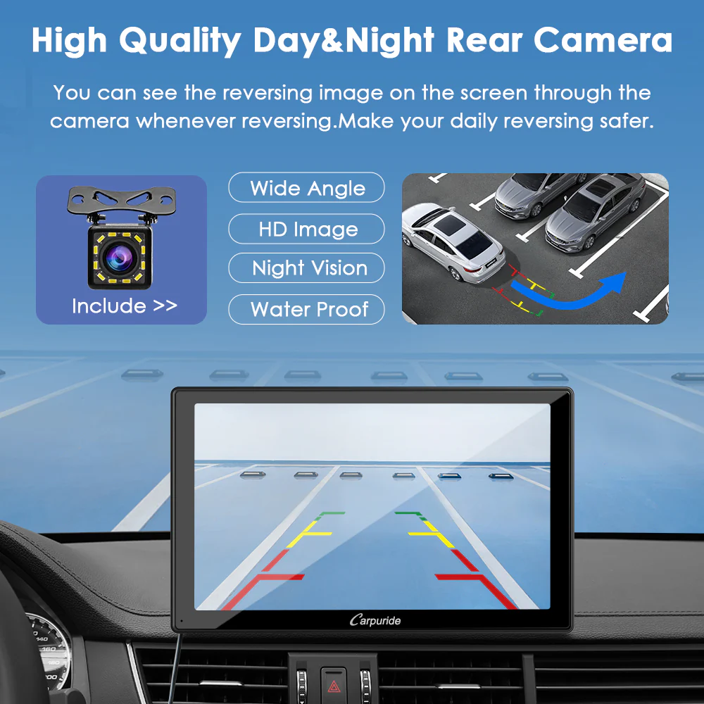 CARPURIDE W901 Plus Portable Wireless Car Stereo with Backup Camera, Support Install Apps - Image 10