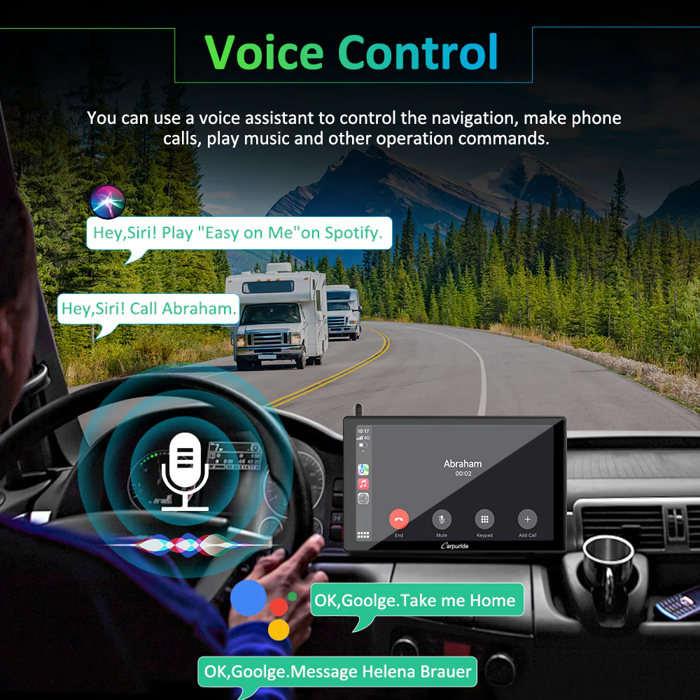 CARPURIDE W901 Pro Portable Smart Multimedia Dual Bluetooth Dashboard Console With WF01 Wireless Rear Camera - Image 3