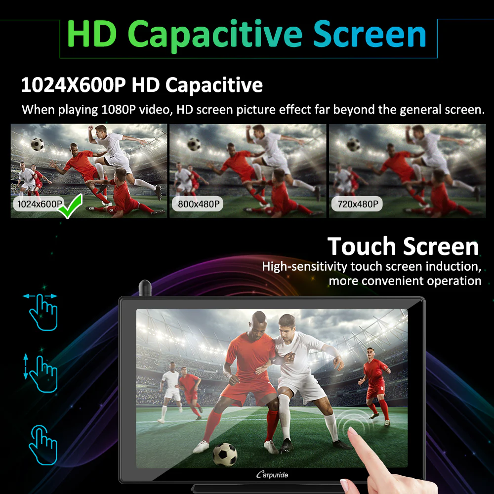 CARPURIDE W901 Pro Portable Smart Multimedia Dual Bluetooth Dashboard Console With WF01 Wireless Rear Camera - Image 6
