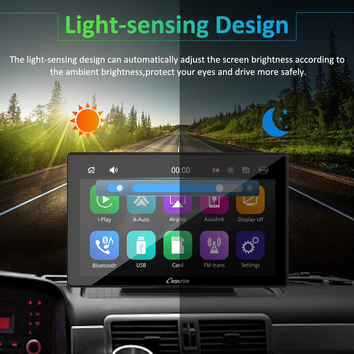 CARPURIDE W901 Wireless Portable Car Stereo with Steering Wheel Control - Image 5