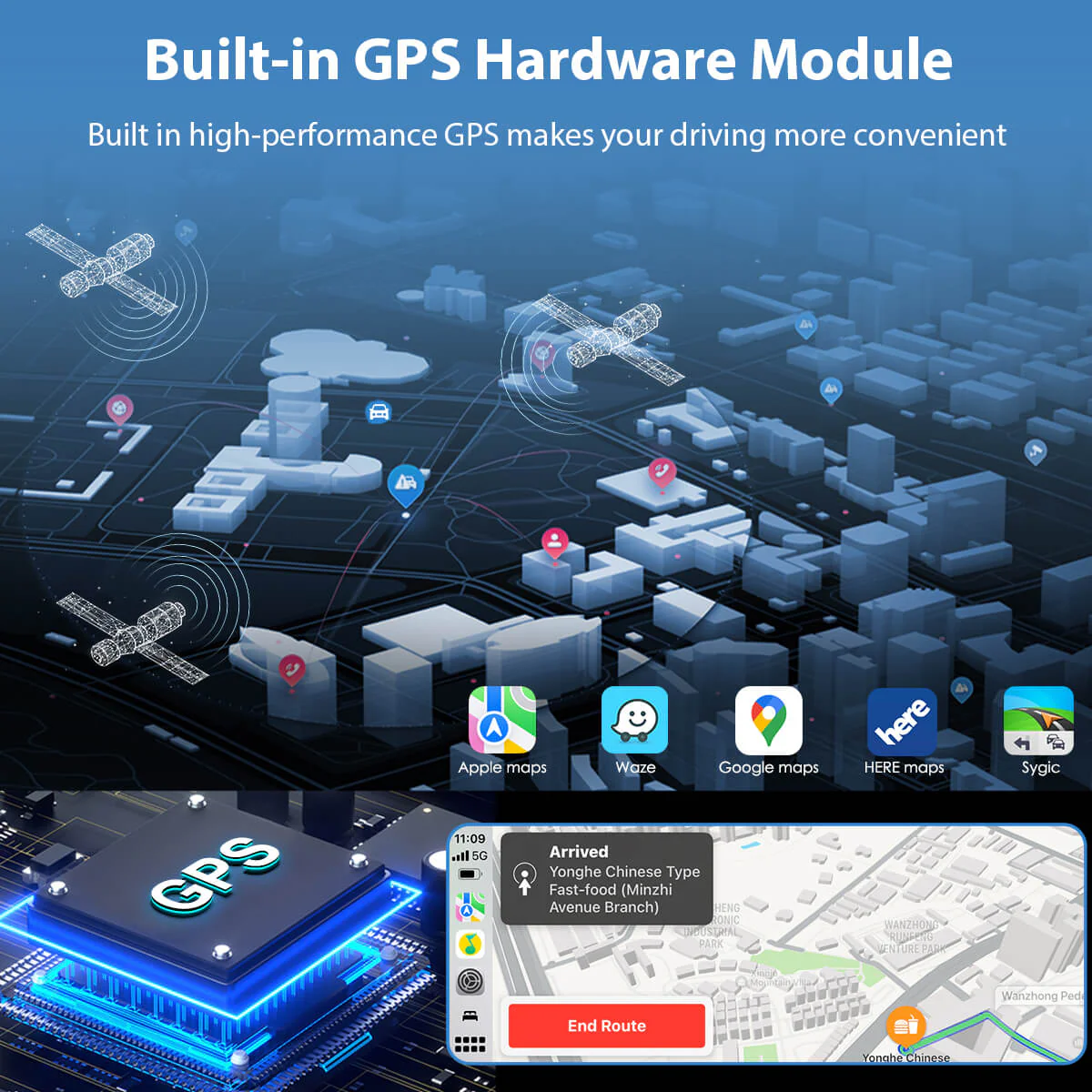 CARPURIDE W903 Plus Portable Wireless Car Stereo, Support Install Apps, with External GPS Antenna - Image 3