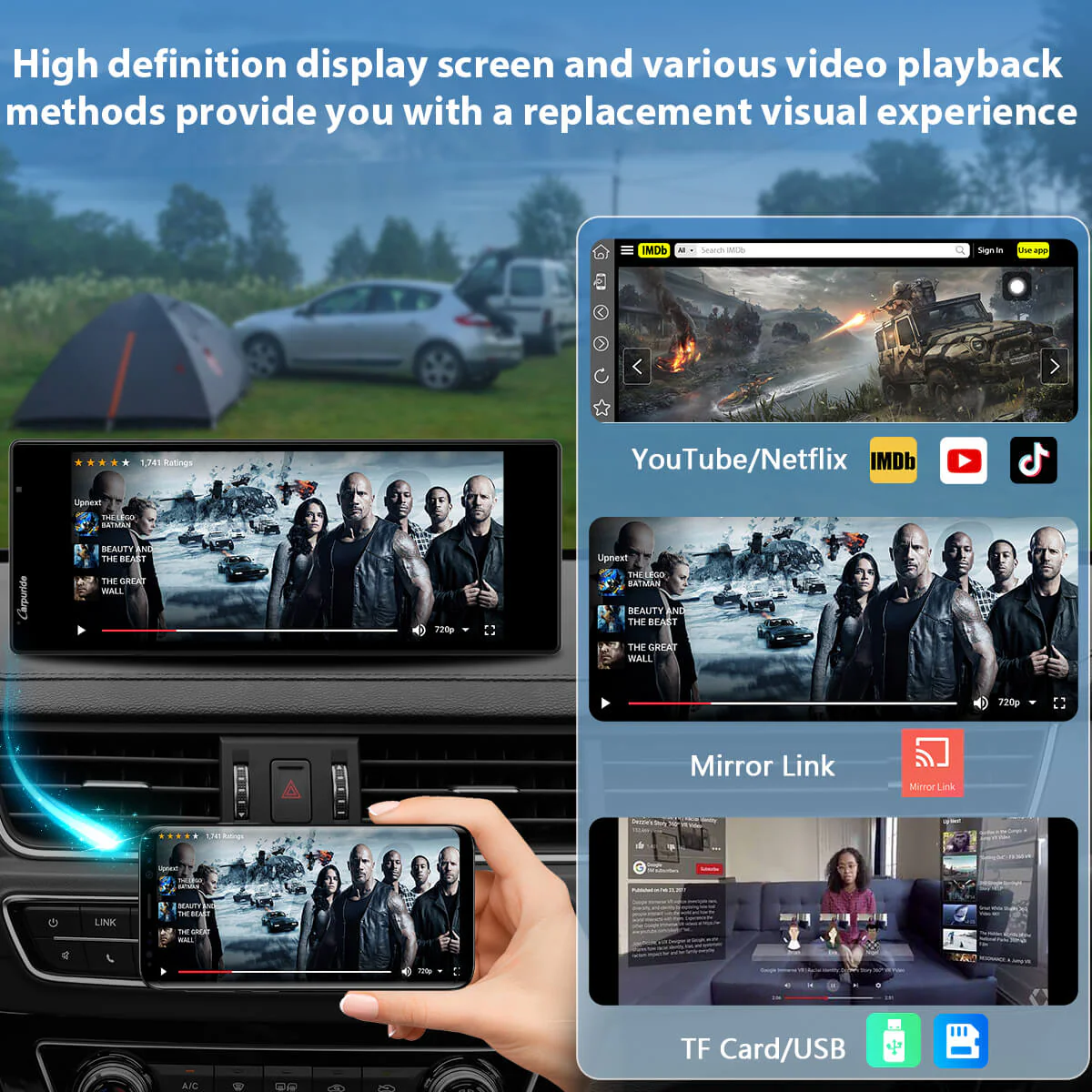 CARPURIDE W903 Plus Portable Wireless Car Stereo, Support Install Apps, with External GPS Antenna - Image 7