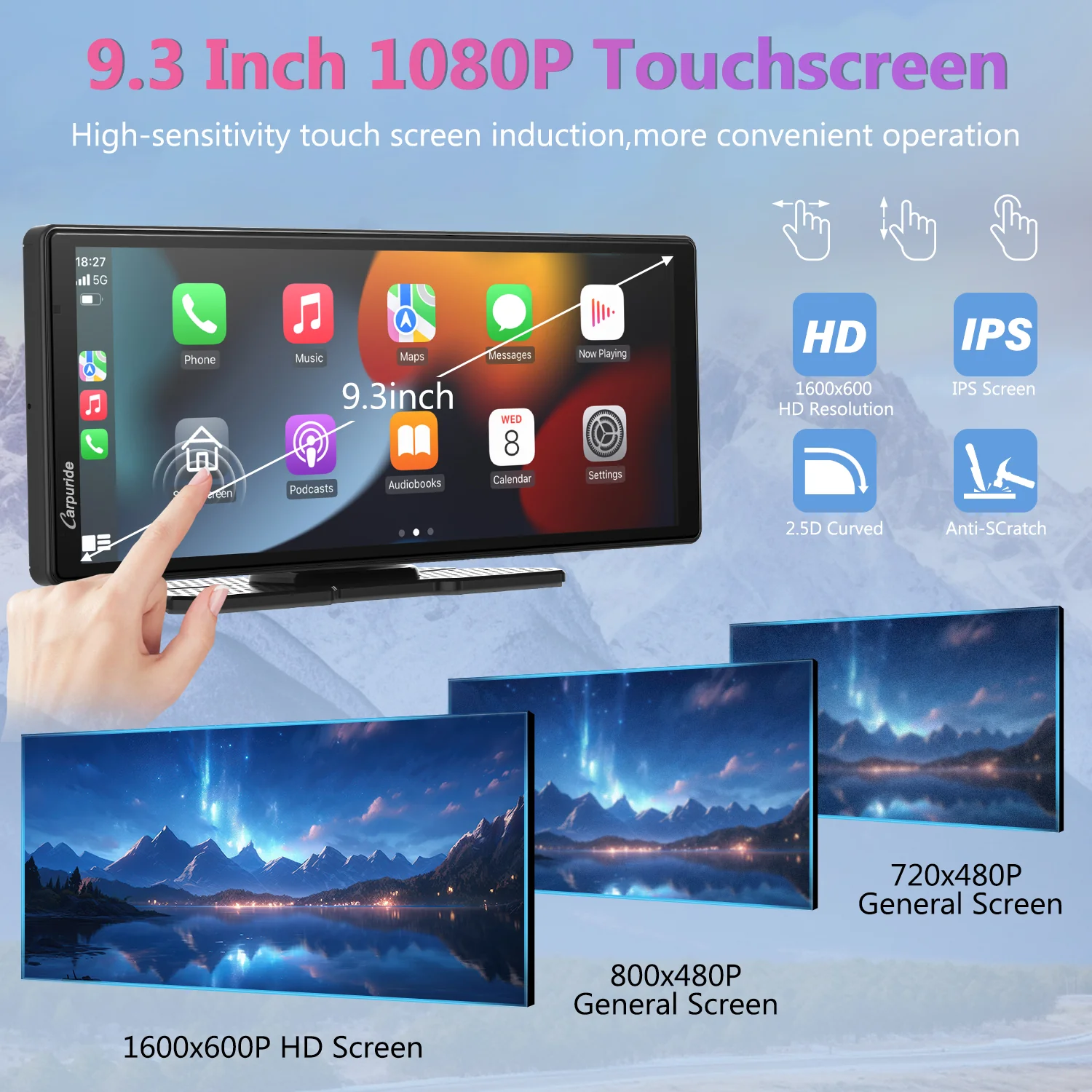 CARPURIDE W903 Portable Smart Multimedia Dashboard Console with Dual Cameras and DVR Function - Image 10