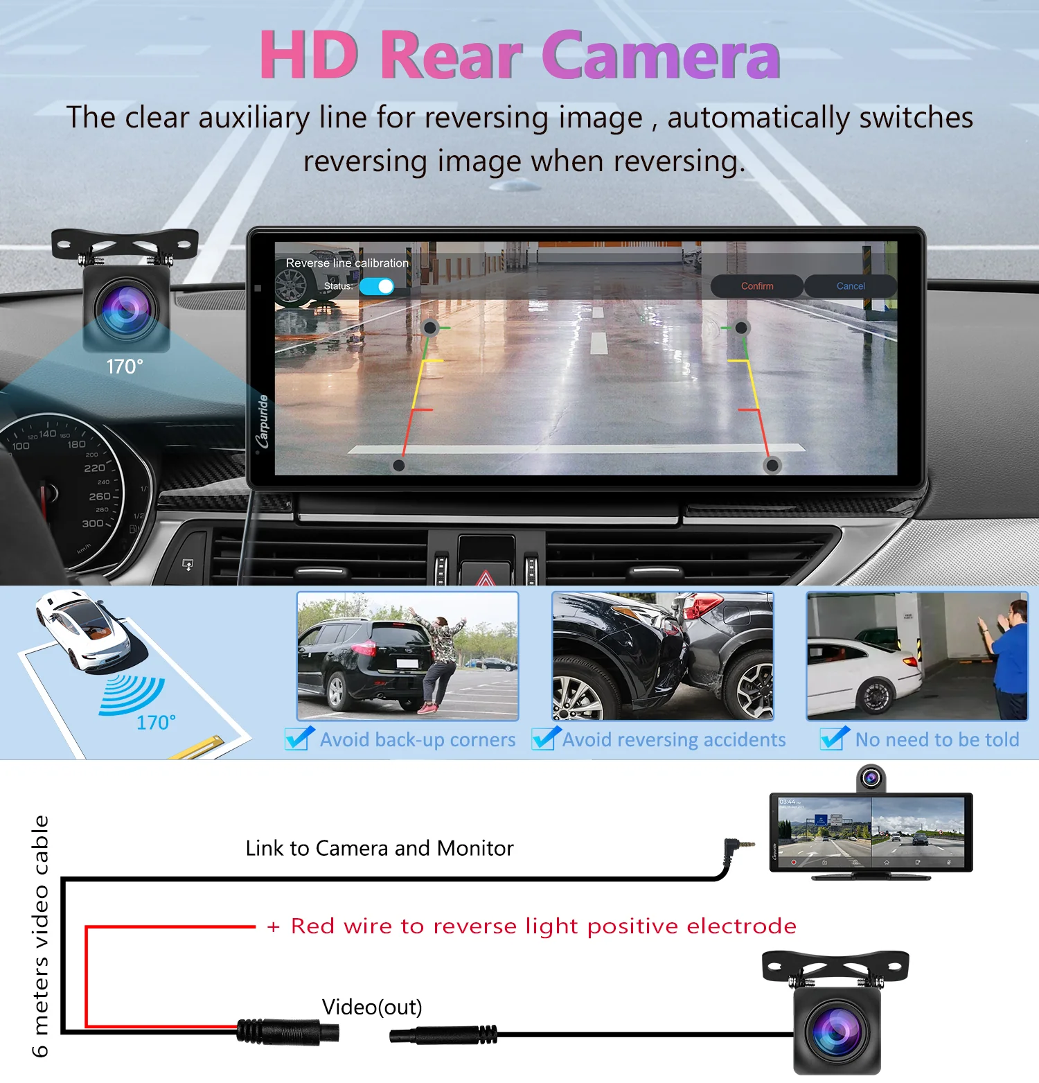 CARPURIDE W903 Portable Smart Multimedia Dashboard Console with Dual Cameras and DVR Function - Image 12