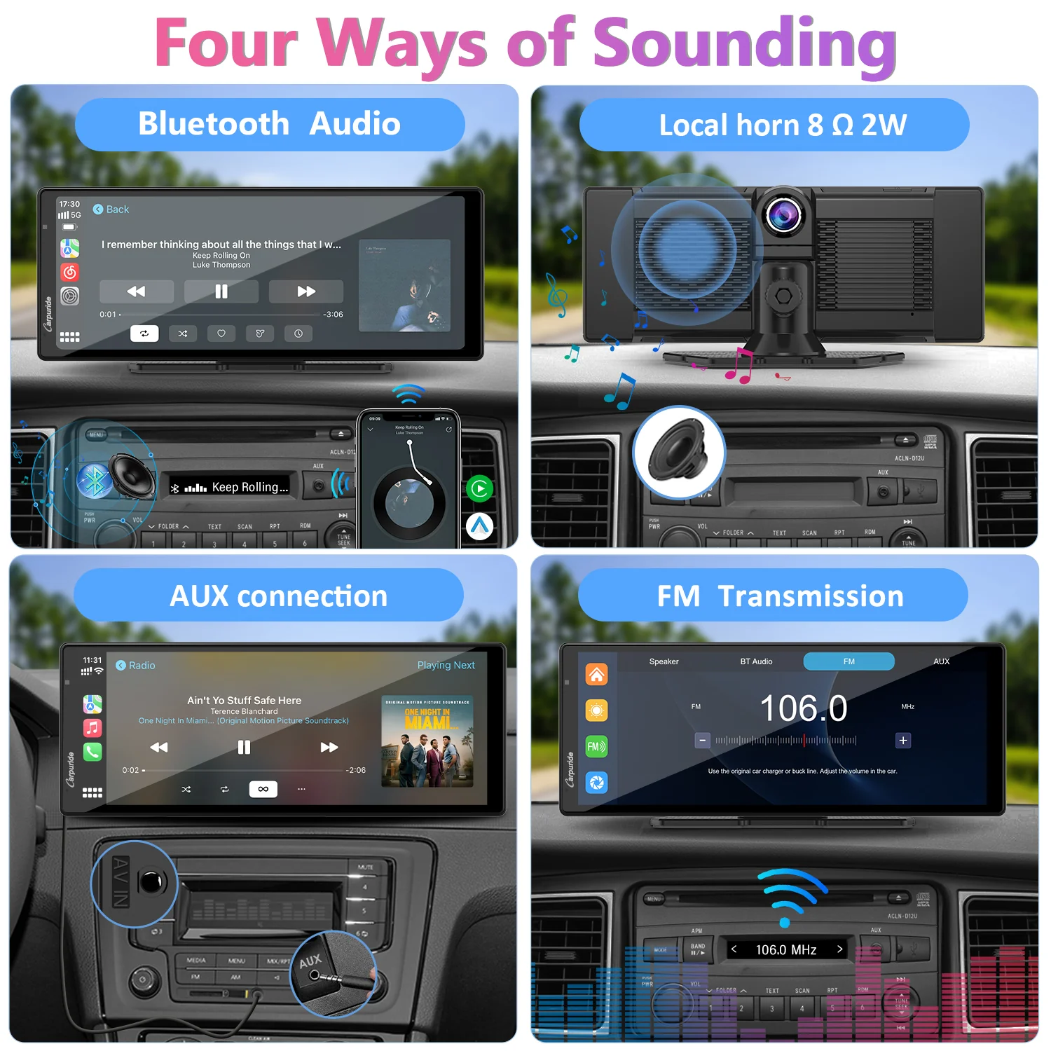 CARPURIDE W903 Portable Smart Multimedia Dashboard Console with Dual Cameras and DVR Function - Image 7