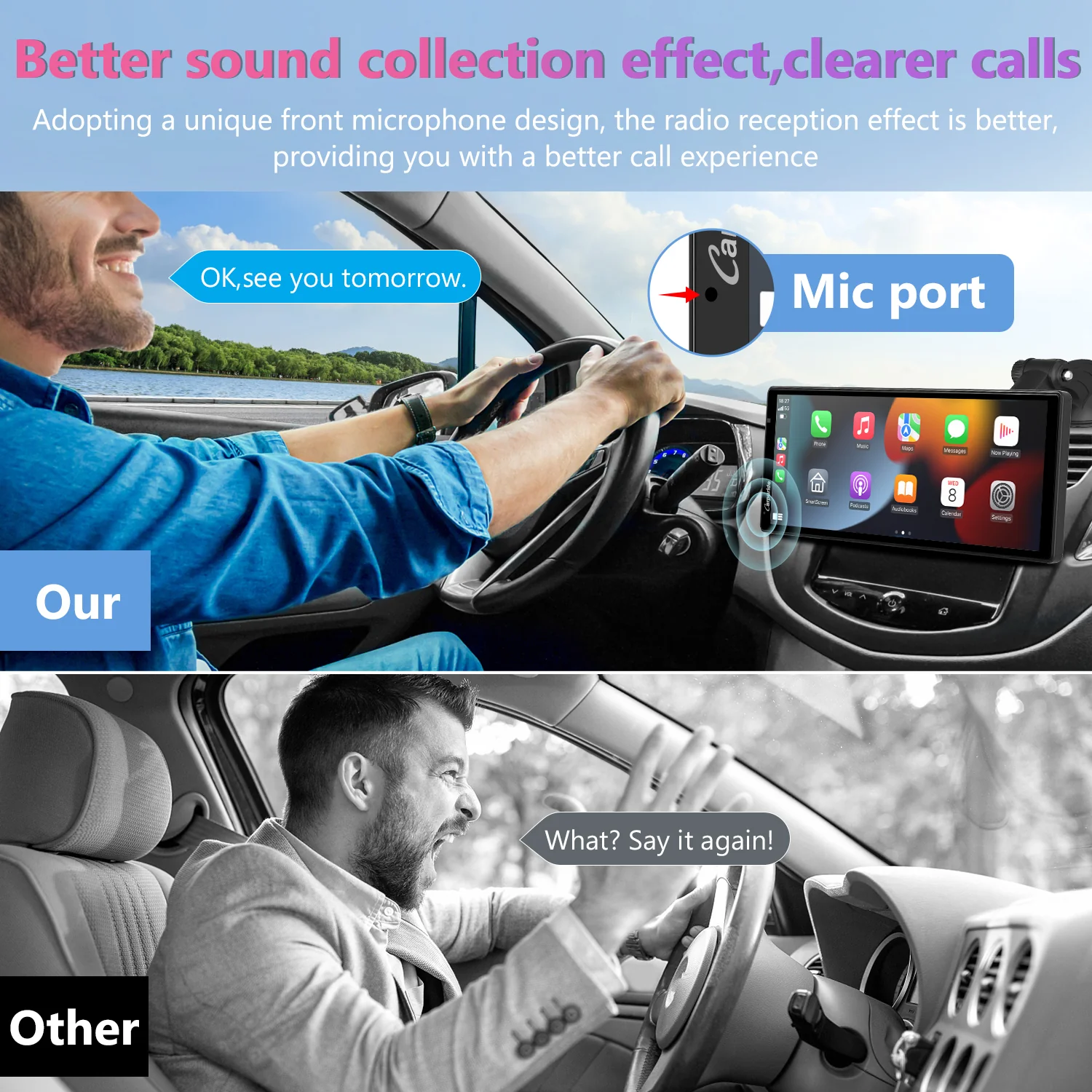 CARPURIDE W903 Portable Smart Multimedia Dashboard Console with Dual Cameras and DVR Function - Image 8