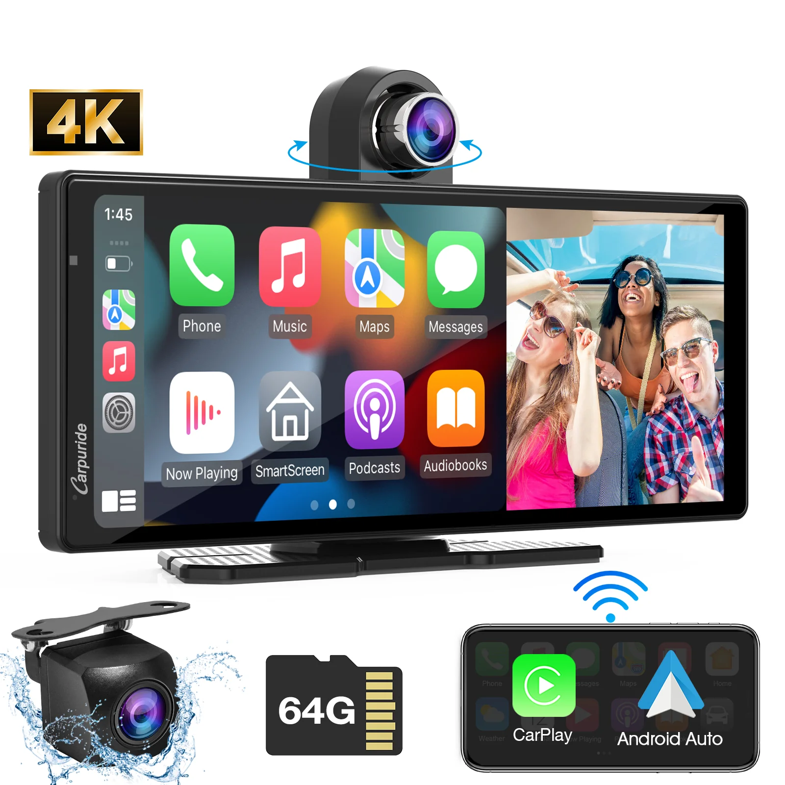 CARPURIDE W903 Portable Smart Multimedia Dashboard Console with Front Camera and DVR Function - Image 12