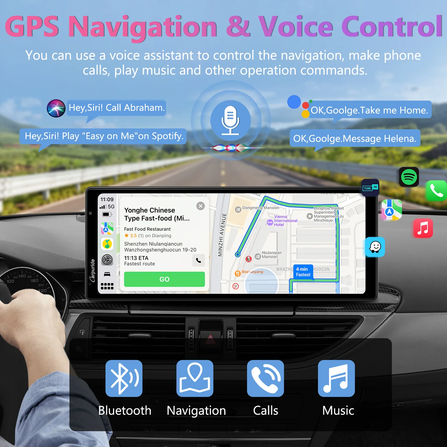 CARPURIDE W903 Portable Smart Multimedia Dashboard Console with Front Camera and DVR Function - Image 4