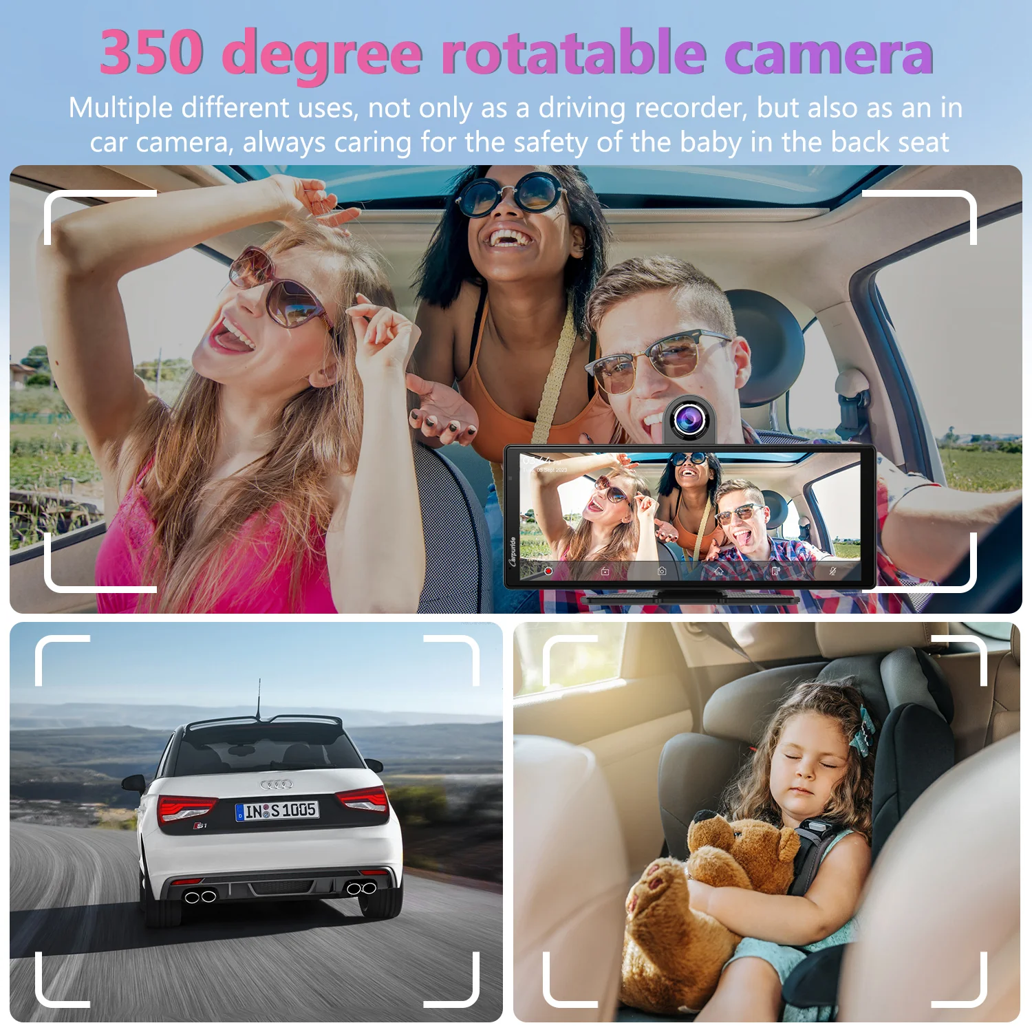 CARPURIDE W903 Portable Smart Multimedia Dashboard Console with Front Camera and DVR Function - Image 6