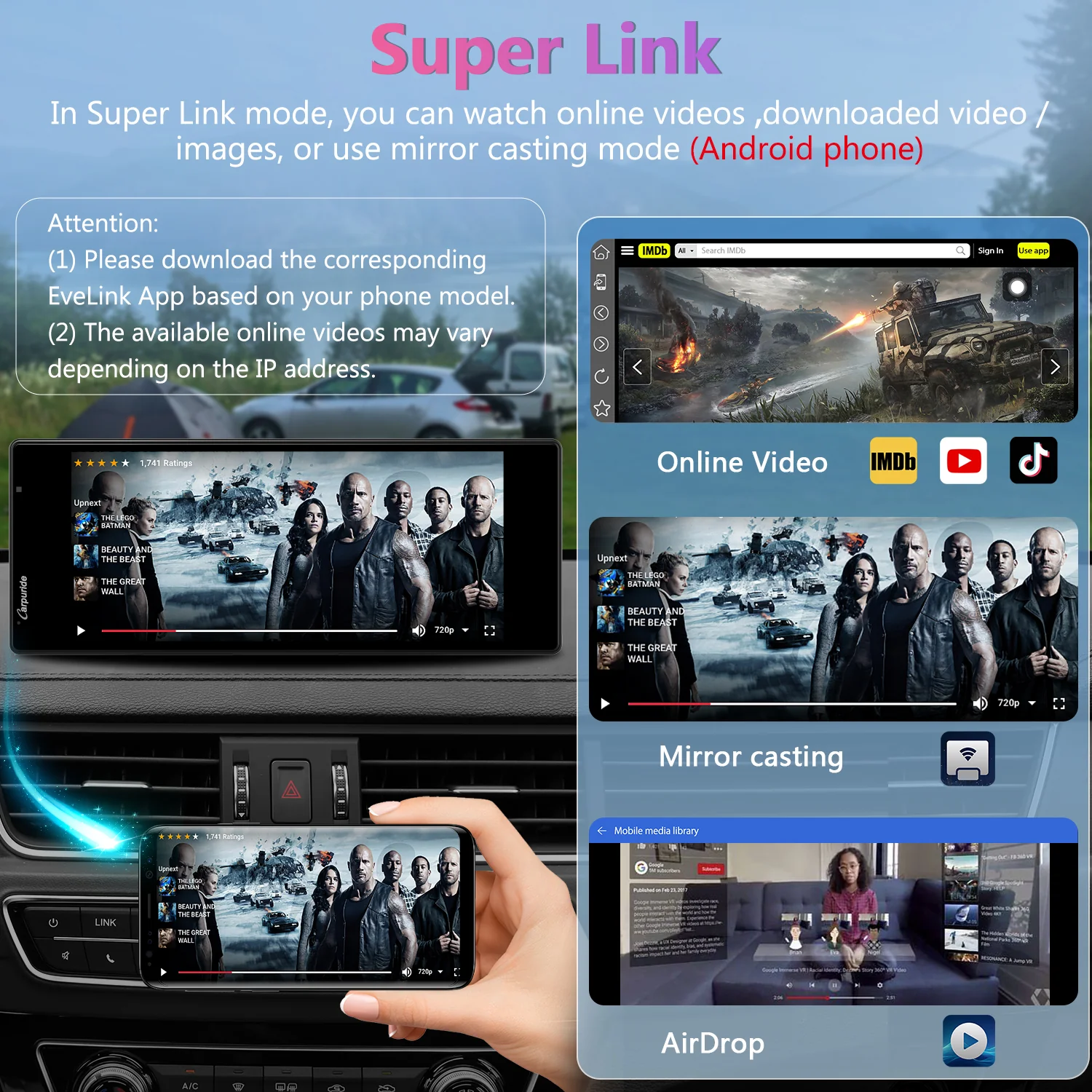 CARPURIDE W903 Portable Smart Multimedia Dashboard Console with Front Camera and DVR Function - Image 7