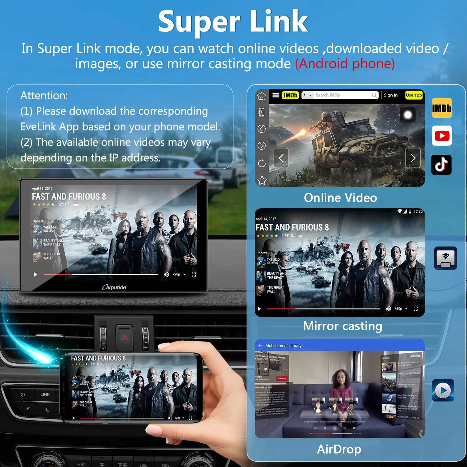 CARPURIDE W905 Portable Smart Multimedia Dashboard Console with Front Camera and DVR Function - Image 5