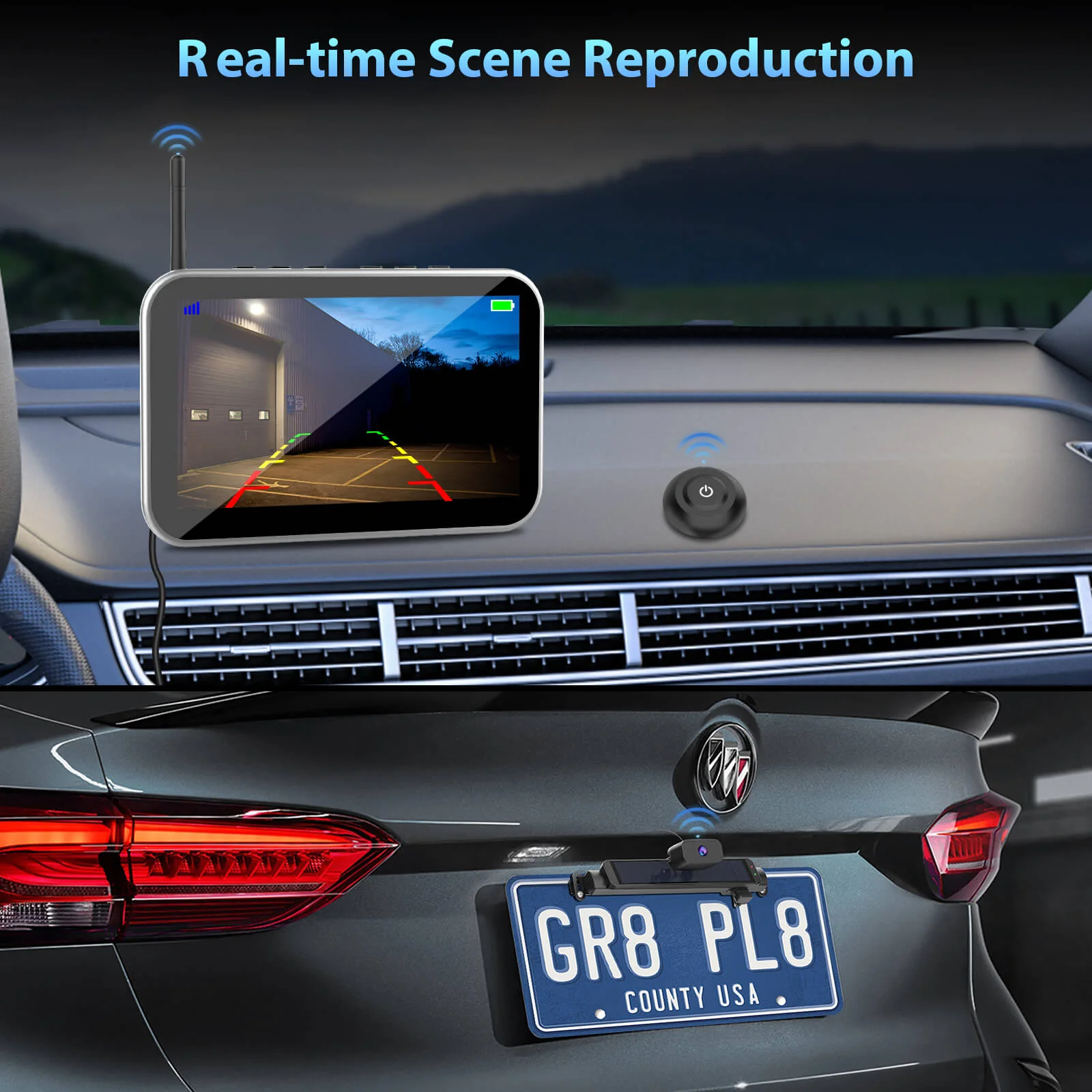 Carpuride WF02 Solar-Powered Wireless Backup Camera- Easy Install | HD Night Vision | Universal Fit - Image 3