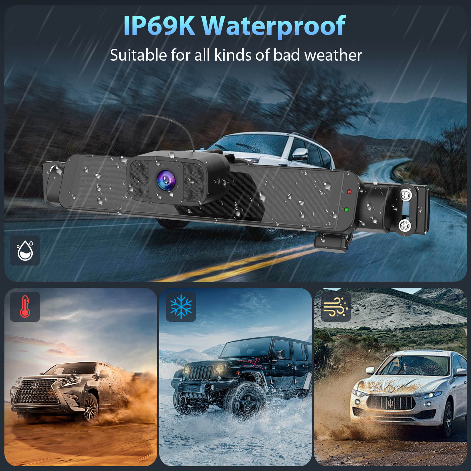 Carpuride WF02 Solar-Powered Wireless Backup Camera- Easy Install | HD Night Vision | Universal Fit - Image 4
