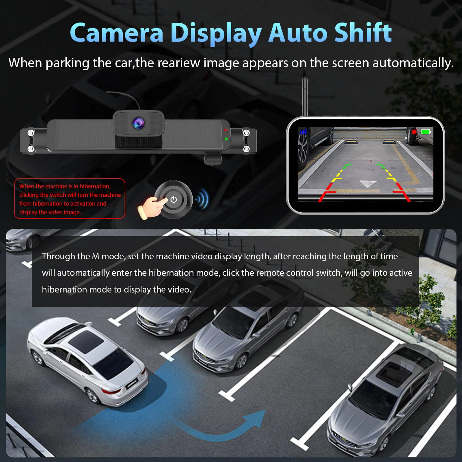 Carpuride WF02 Solar-Powered Wireless Backup Camera- Easy Install | HD Night Vision | Universal Fit - Image 8